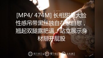 [MP4/ 474M] 长相甜美大脸性感吊带黑丝独自在家自慰，翘起双腿露肥逼，站立展示身材掰开屁股