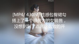 [MP4/ 430M] 性感包臀裙勾搭上了一个很努力的女销售，没想到到了酒店这么放的开